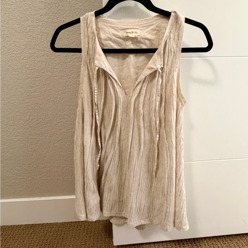 Meadow Rue Cream Sleeveless Blouse
